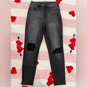 Women's Distressed Black Jeans